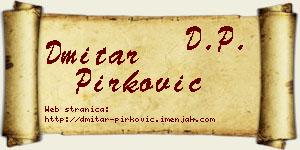 Dmitar Pirković vizit kartica